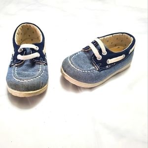 H&M  Boy's Blue Denim Baby Sneaker Shoes 4-5 Light